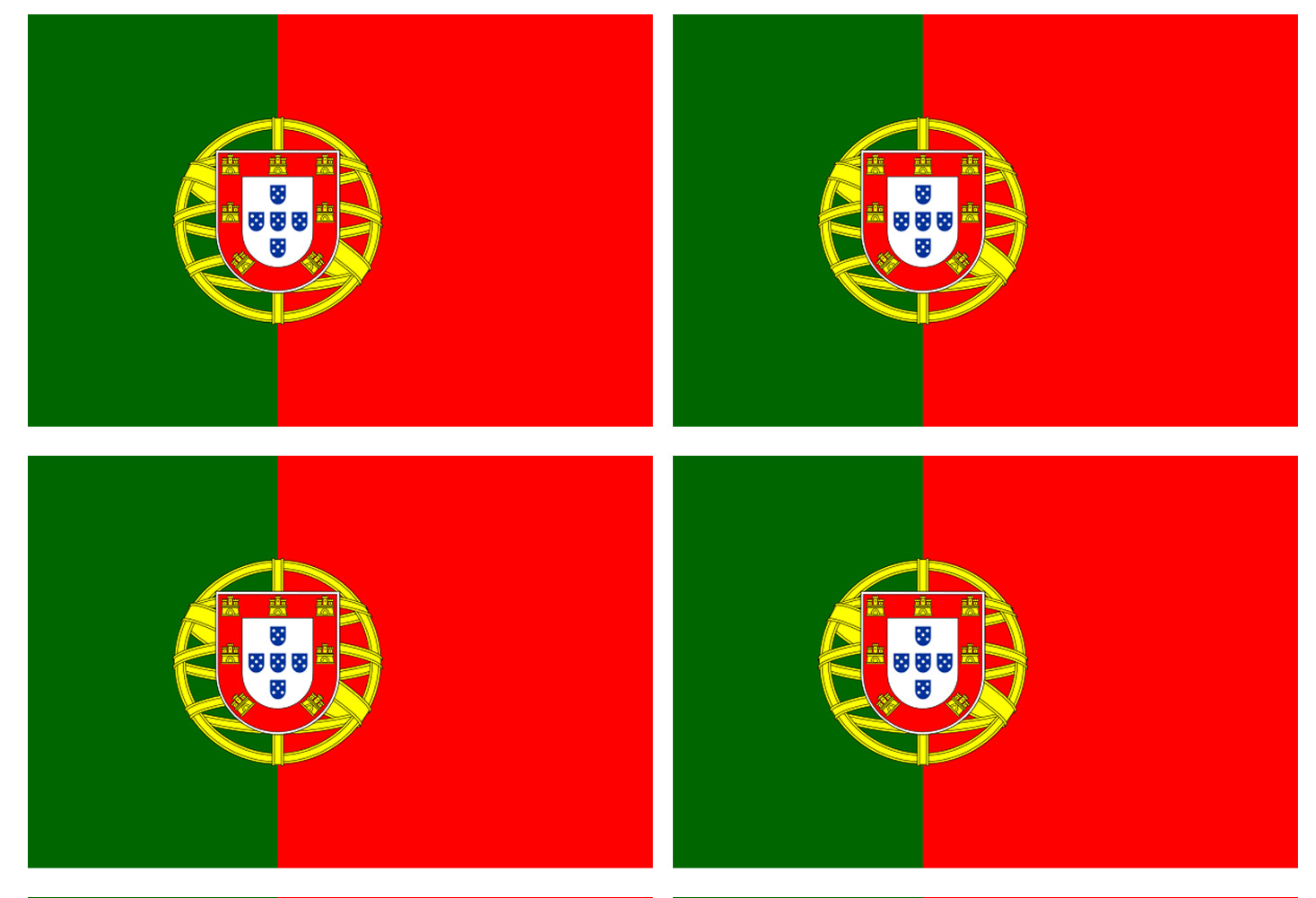 Drapeau Portugal (4 fois 9.5x6.3 cm) - Sticker/autocollant