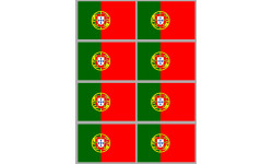 Drapeau Portugal - 8 stickers - 9.5 x 6.3 cm - Sticker/autocollant