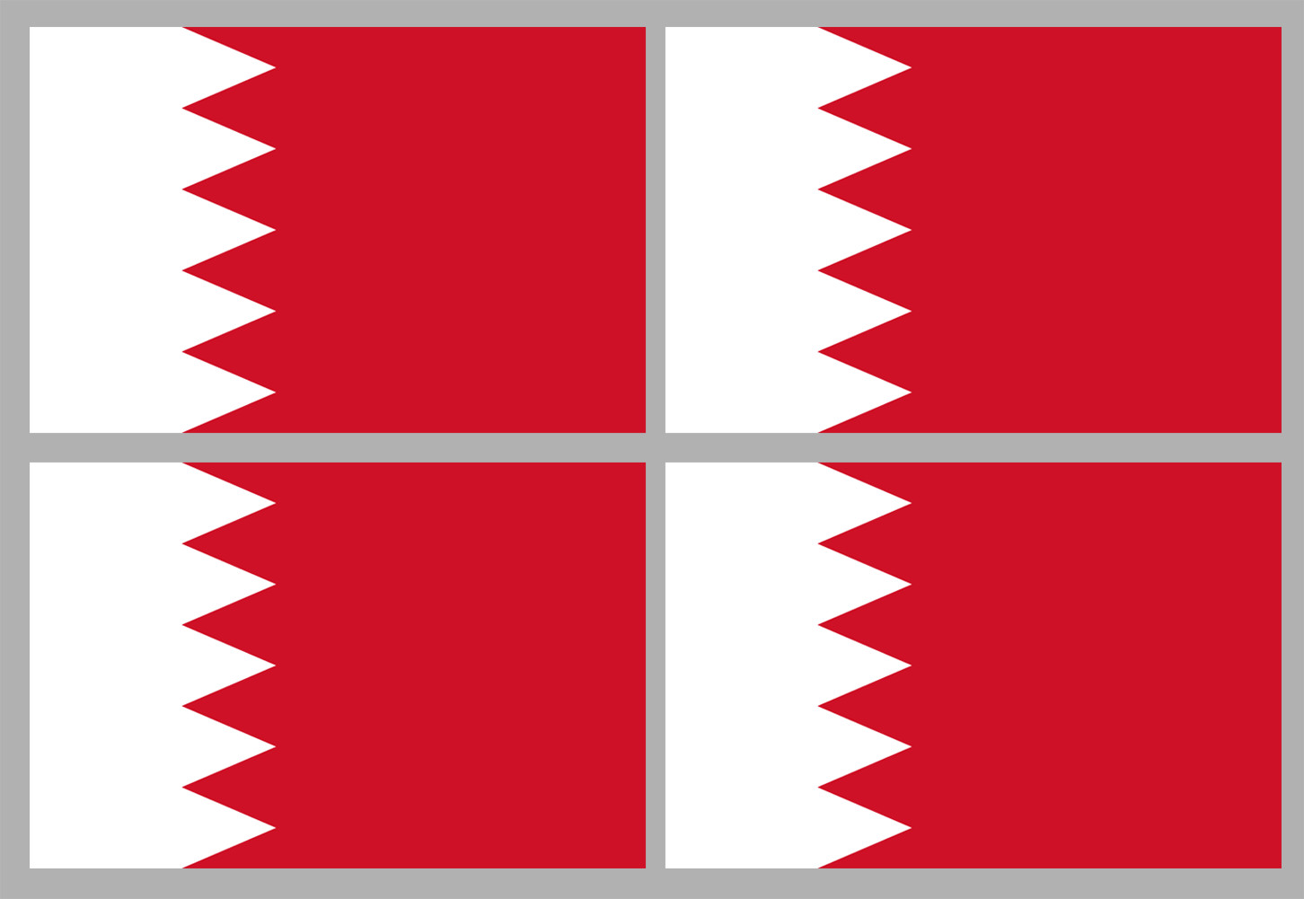 Drapeau Bahrain - 4 stickers - 9.5 x 6.3 cm - Sticker/autocollant