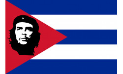 Drapeau Cuba avec le Che - 9.3x6.3 cm - Sticker/autocollant