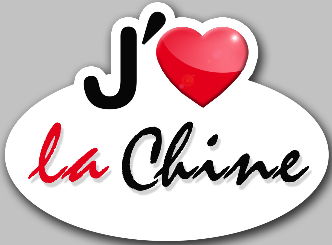 j'aime la Chine - 15x11cm - Sticker/autocollant