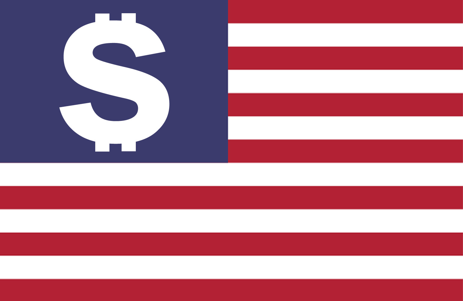 drapeau US dollar - 20x13cm - Sticker/autocollant