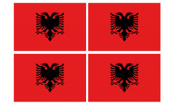 Drapeau Albanie - 4 stickers - 9.5 x 6.3 cm - Sticker/autocollant