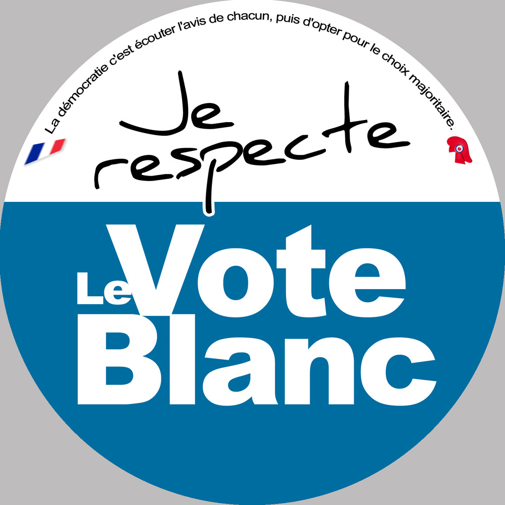 Je respecte le vote blanc - 5cm - Sticker/autocollant