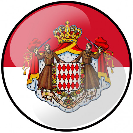 Drapeau Monaco Effet 3D - 5cm - Sticker/autocollant