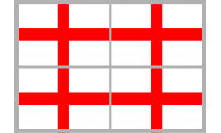 Drapeau Angleterre - 4 stickers - 9.5 x 6.3 cm - Sticker/autocollant