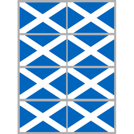 Drapeau Ecosse - 8 stickers - 9.5 x 6.3 cm - Sticker/autocollant