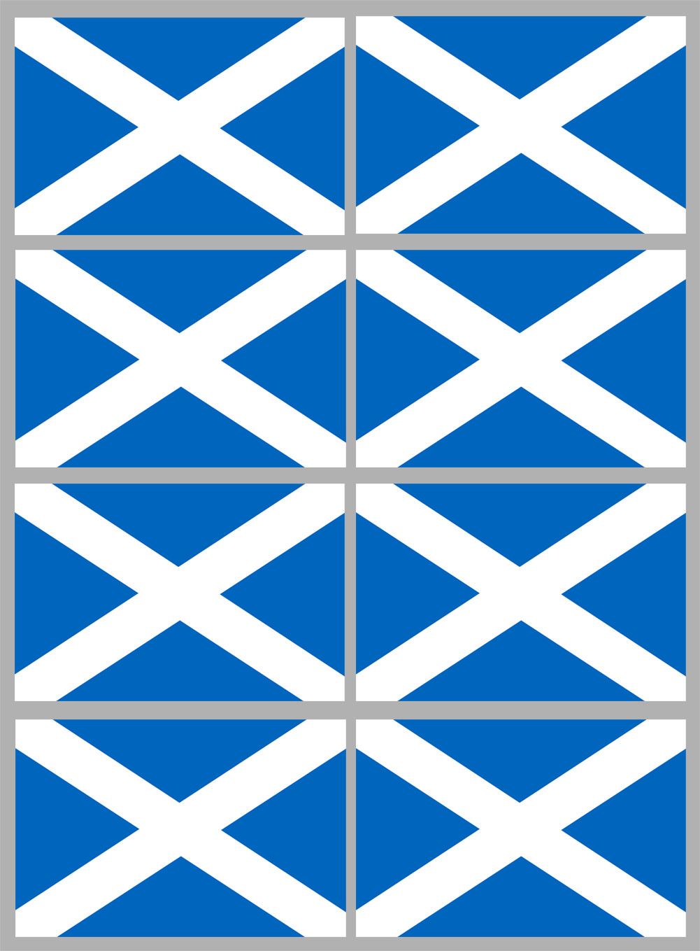 Drapeau Ecosse - 8 stickers - 9.5 x 6.3 cm - Sticker/autocollant