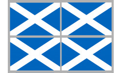 Drapeau Ecosse - 4 stickers - 9.5 x 6.3 cm - Sticker/autocollant