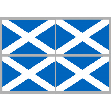 Drapeau Ecosse - 4 stickers - 9.5 x 6.3 cm - Sticker/autocollant