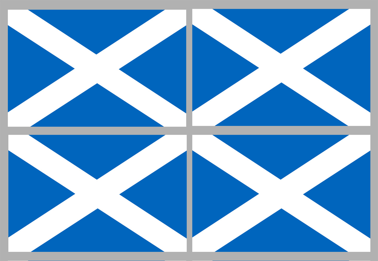 Drapeau Ecosse - 4 stickers - 9.5 x 6.3 cm - Sticker/autocollant