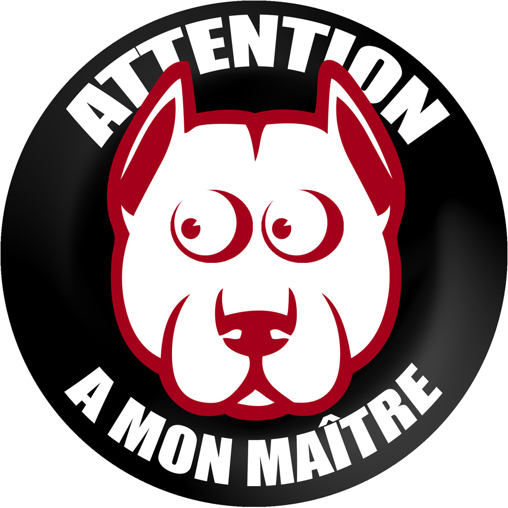 ATTENTION A MON MAITRE - 15cm - Sticker/autocollant