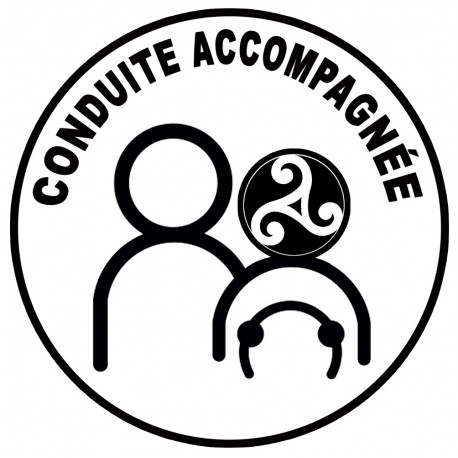 conduite accompagnée Bretagne triskel - 15cm - Sticker/autocollant