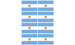 Drapeau Argentine - 8 stickers - 9.5 x 6.3 cm - Sticker/autocollant