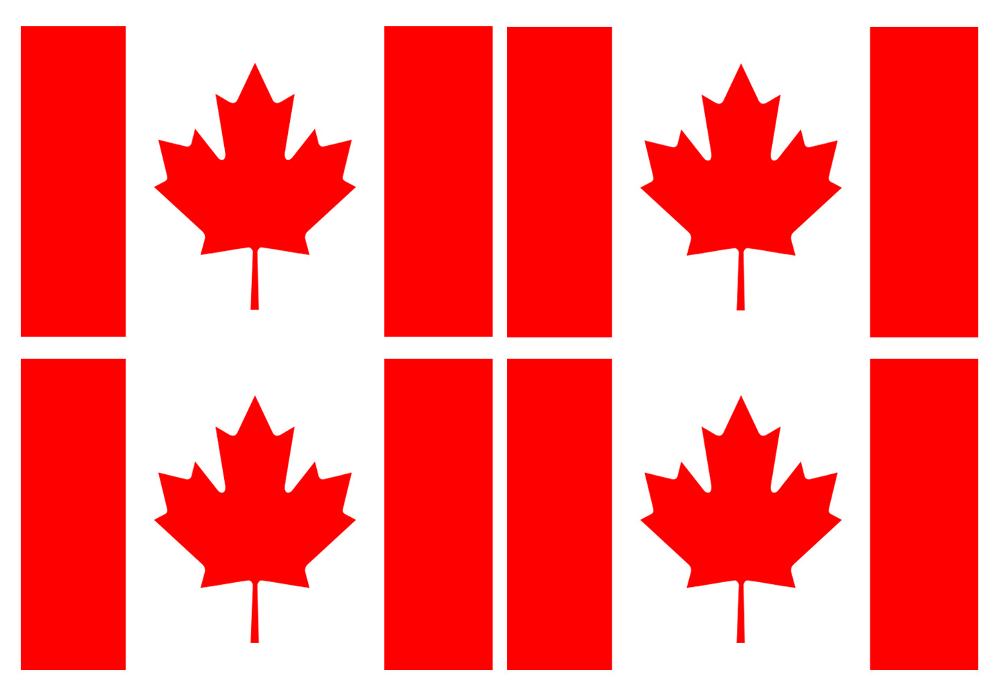 Drapeau Canada - 4 stickers - 9.5 x 6.3 cm - Sticker/autocollant