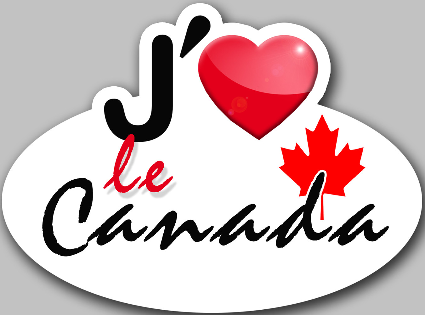 J'aime le Canada - 15x11cm - Sticker/autocollant