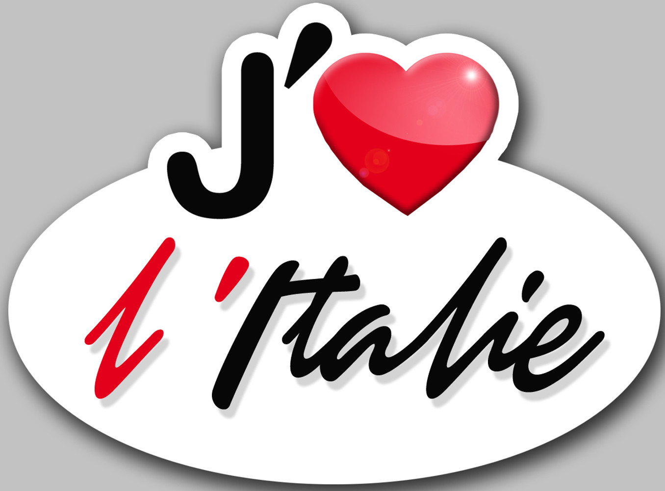 J'aime l'Italie - 15x11cm - Sticker/autocollant