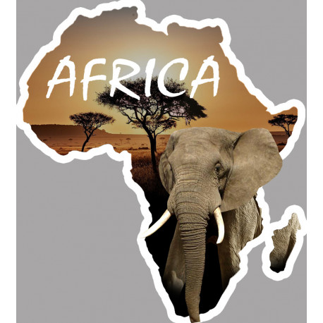 Africa Eléphant - 20x18cm - Sticker/autocollant