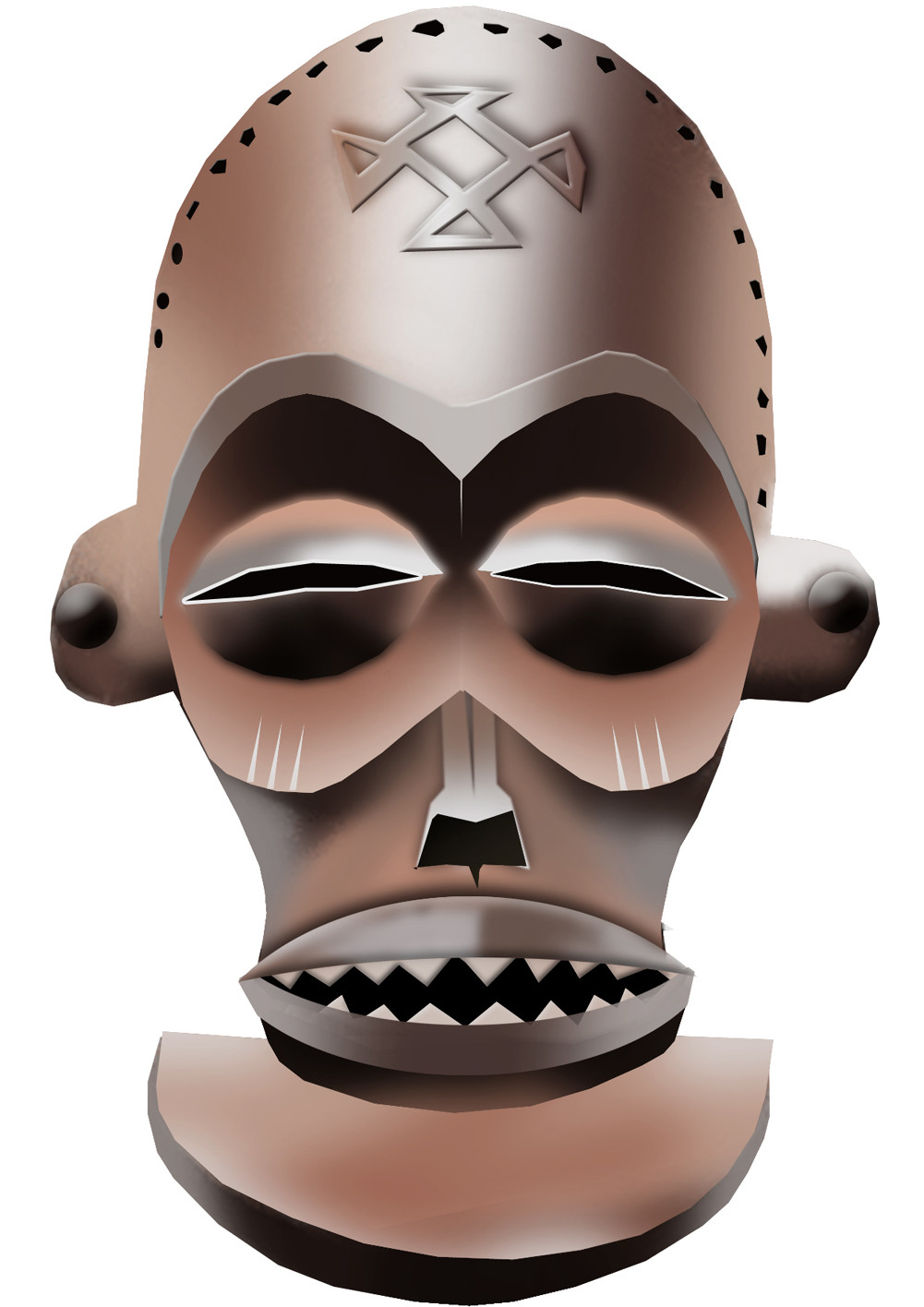 masque d'Afrique traditionnel - 15x10cm - Sticker/autocollant