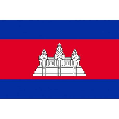 Drapeau Cambodge - 15x10 cm - Sticker/autocollant