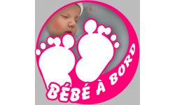 petons bébé à bord fille - 15cm - Sticker/autocollant