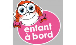 enfant à bord fille - 15x13,5cm - Sticker/autocollant