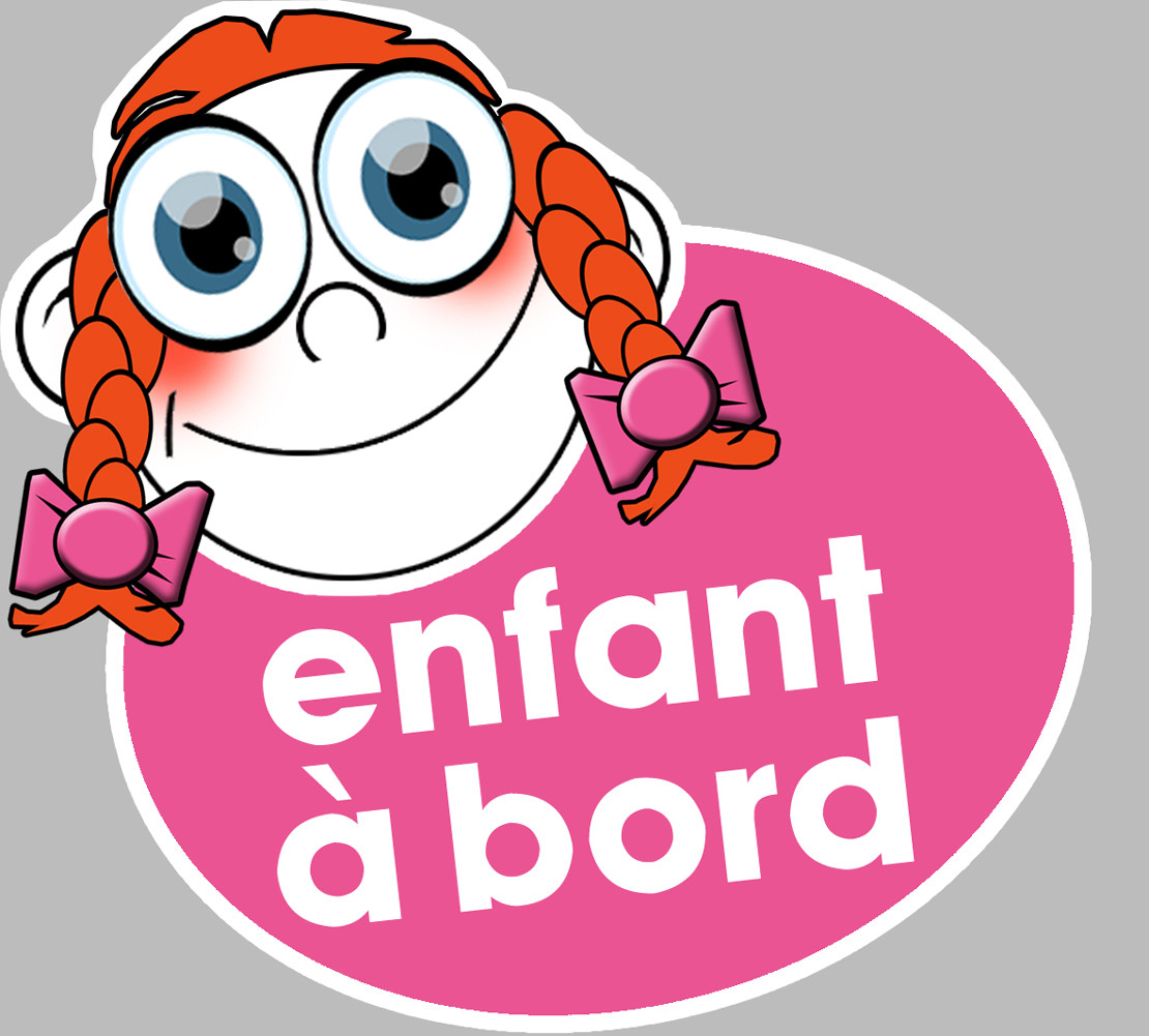 enfant à bord fille - 15x13,5cm - Sticker/autocollant