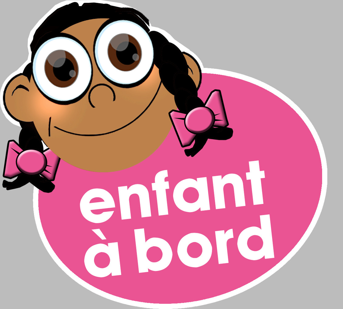 enfant à bord fille méditerranéenne - 15x13,5cm - Sticker/autocollant