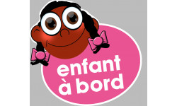 enfant à bord fille afro - 15x13,5cm - Sticker/autocollant