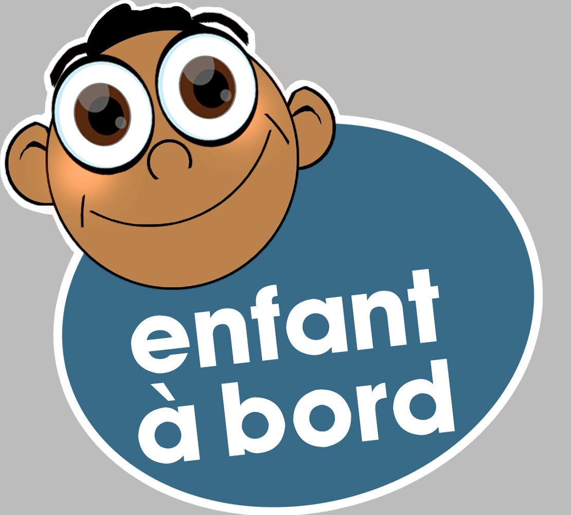 enfant à bord gars méditerranéen - 15x13,5cm - Sticker/autocollant