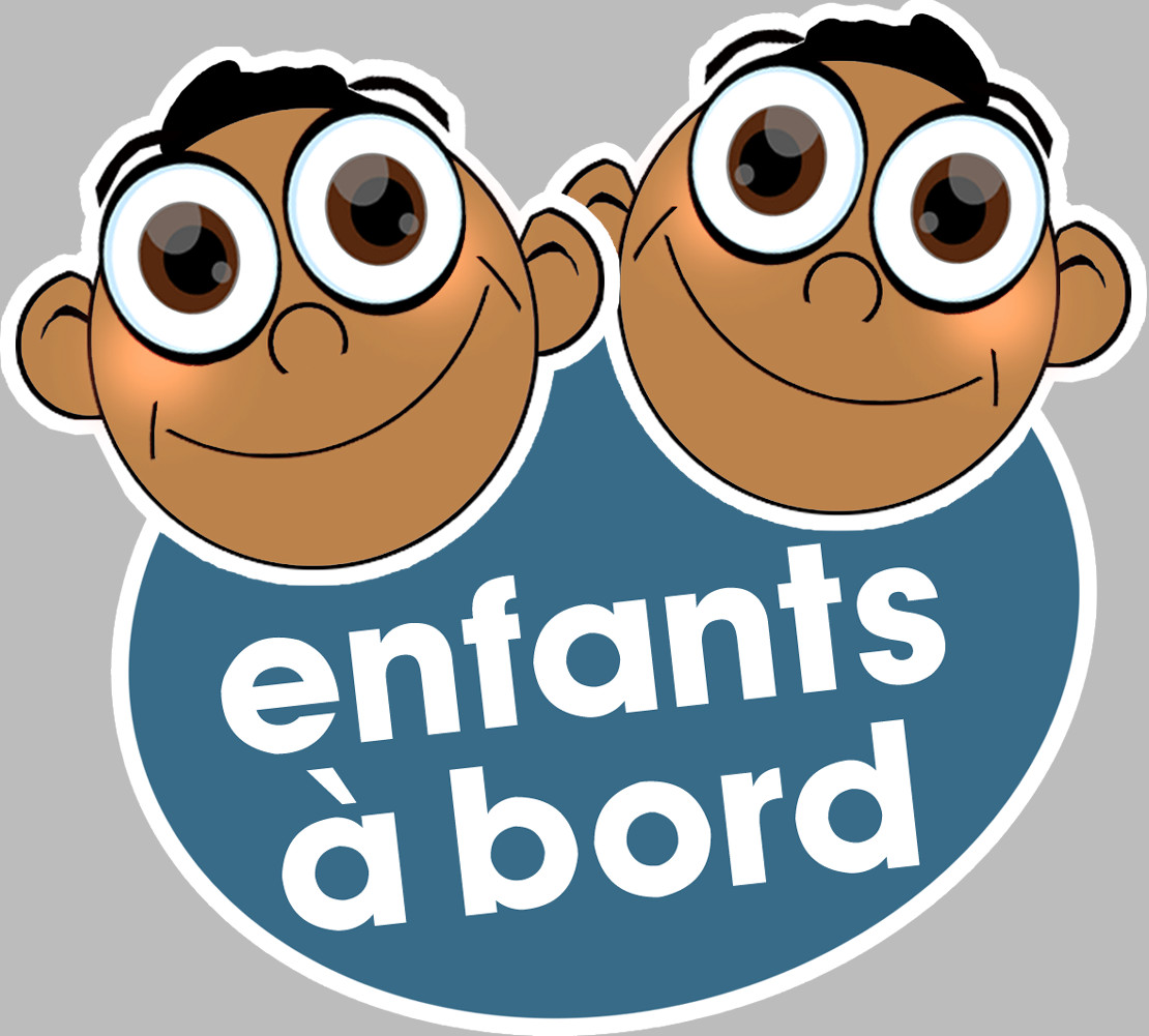 enfants à bord garçons méditerranéens - 15x13,5cm - Sticker/autocollant