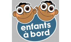 enfants à bord garçons méditerranéens - 10x9cm - Sticker/autocollant