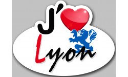 j'aime Lyon - 15x11cm - Sticker/autocollant