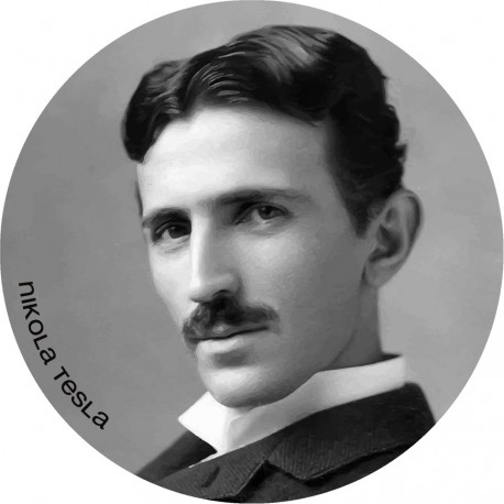 Nikola Tesla (5x5cm) - Sticker/autocollant