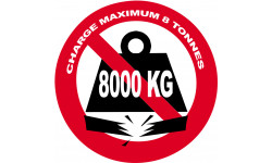 Charge maximale 8 tonnes - 10cm - Sticker/autocollant