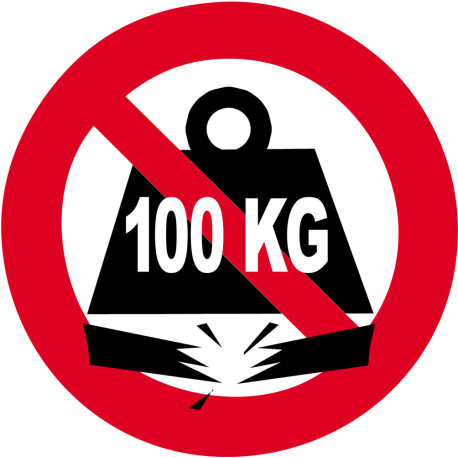 Charge maximale 100 KG - 20cm - Sticker/autocollant