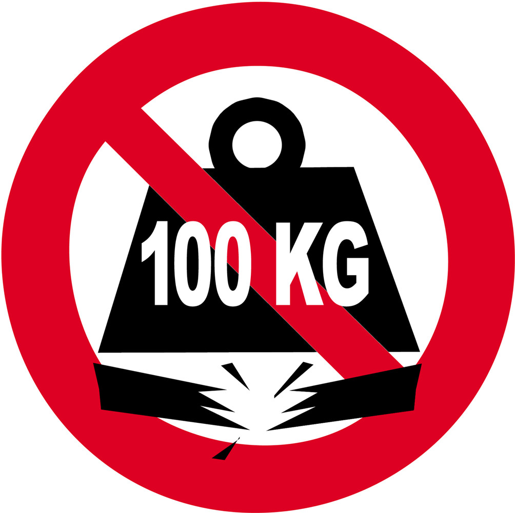 Charge maximale 100 KG - 20cm - Sticker/autocollant