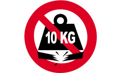 Charge maximale 10 KG - 10cm - Sticker/autocollant