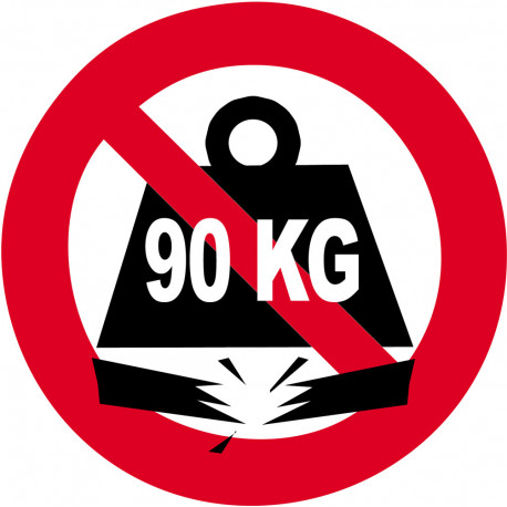 Charge maximale 90 KG - 5cm - Sticker/autocollant