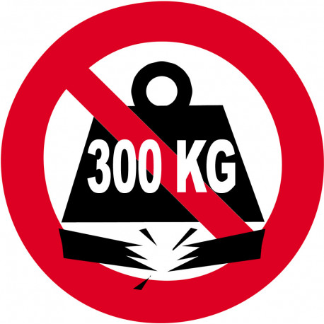 Charge maximale 300 kilos - 20cm - Sticker/autocollant