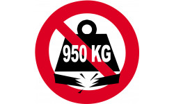 Charge maximale 950 kilos - 10cm - Sticker/autocollant