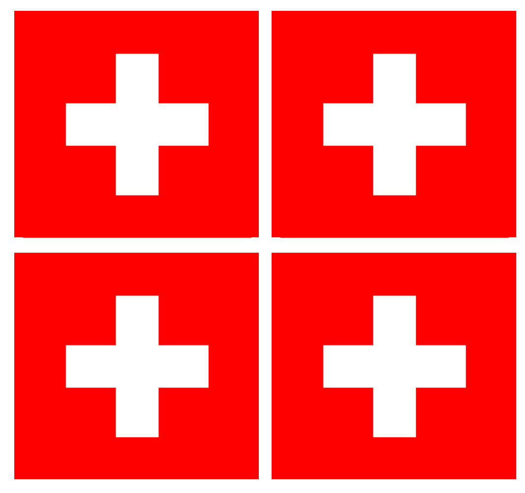 Drapeau Suisse (4 fois 6,3x6,3cm) - Sticker/autocollant