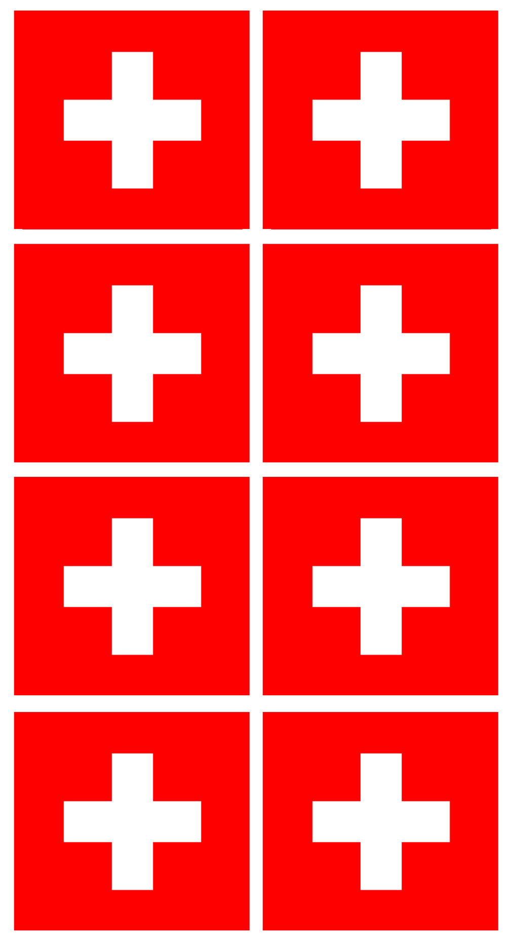 Drapeau Suisse - 8fois de 6,3x6,3cm - Sticker/autocollant