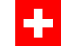 Drapeau Suisse : 13x13cm - Sticker/autocollant