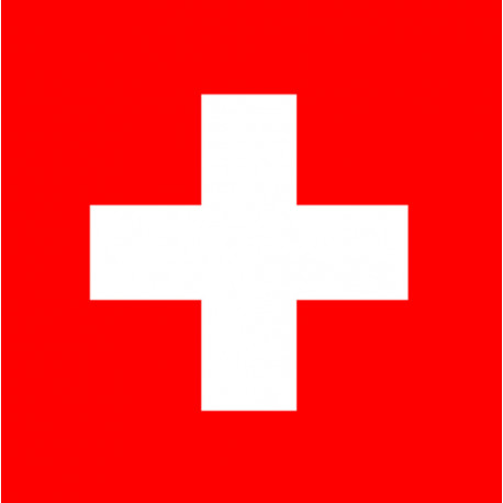 Drapeau Suisse : 13x13cm - Sticker/autocollant