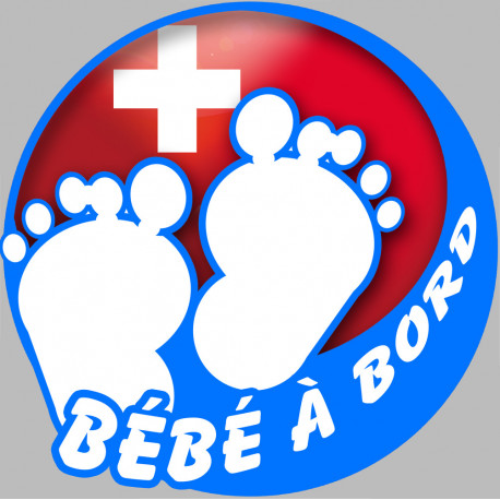 bébé à bord suisse gars - 15cm - Sticker/autocollant