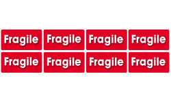 Fragile - 8 autocollants 6x3cm - Sticker/autocollant