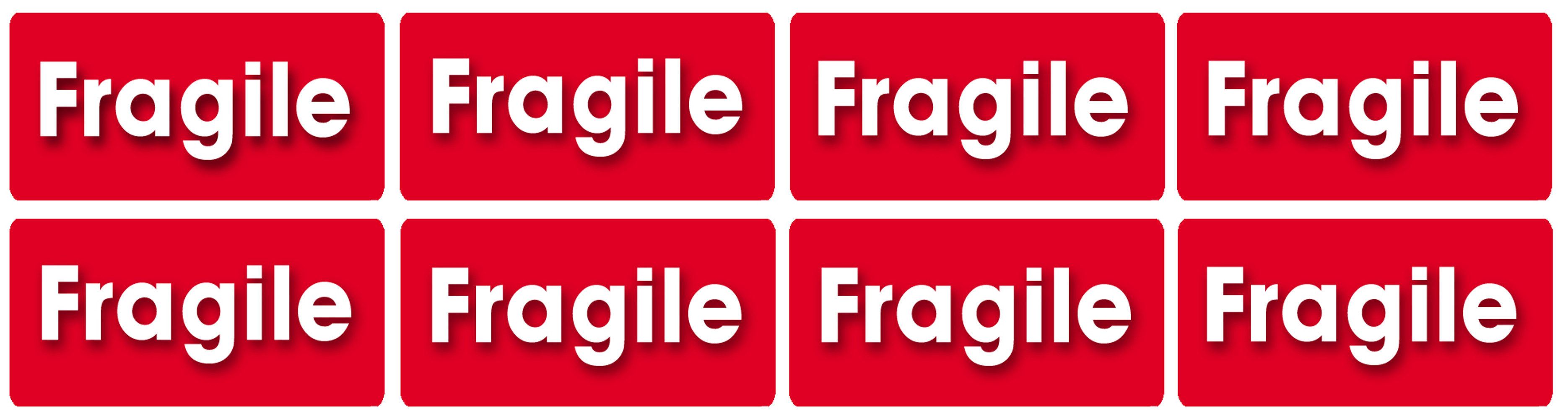 Fragile - 8 autocollants 6x3cm - Sticker/autocollant