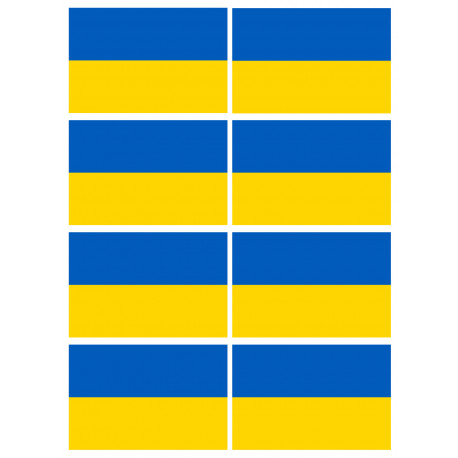 Drapeau Ukraine - 8fois - 9.5 x 6.3 cm - Sticker/autocollant