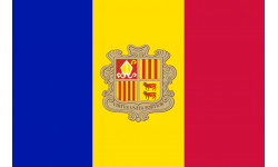 Drapeau Andorre - 5 x 3,3 cm - Sticker/autocollant